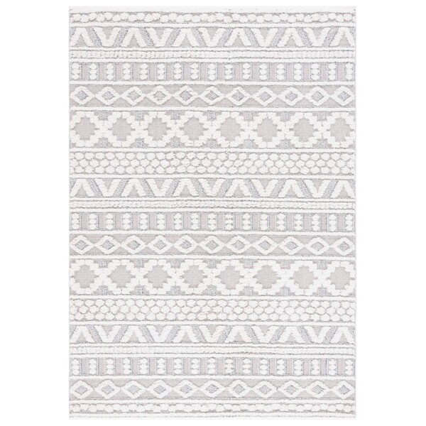 Safavieh 9 x 12 ft. Trends Flat Weave Rectangle Area Rug Grey & Ivory TRD124F-9 - main